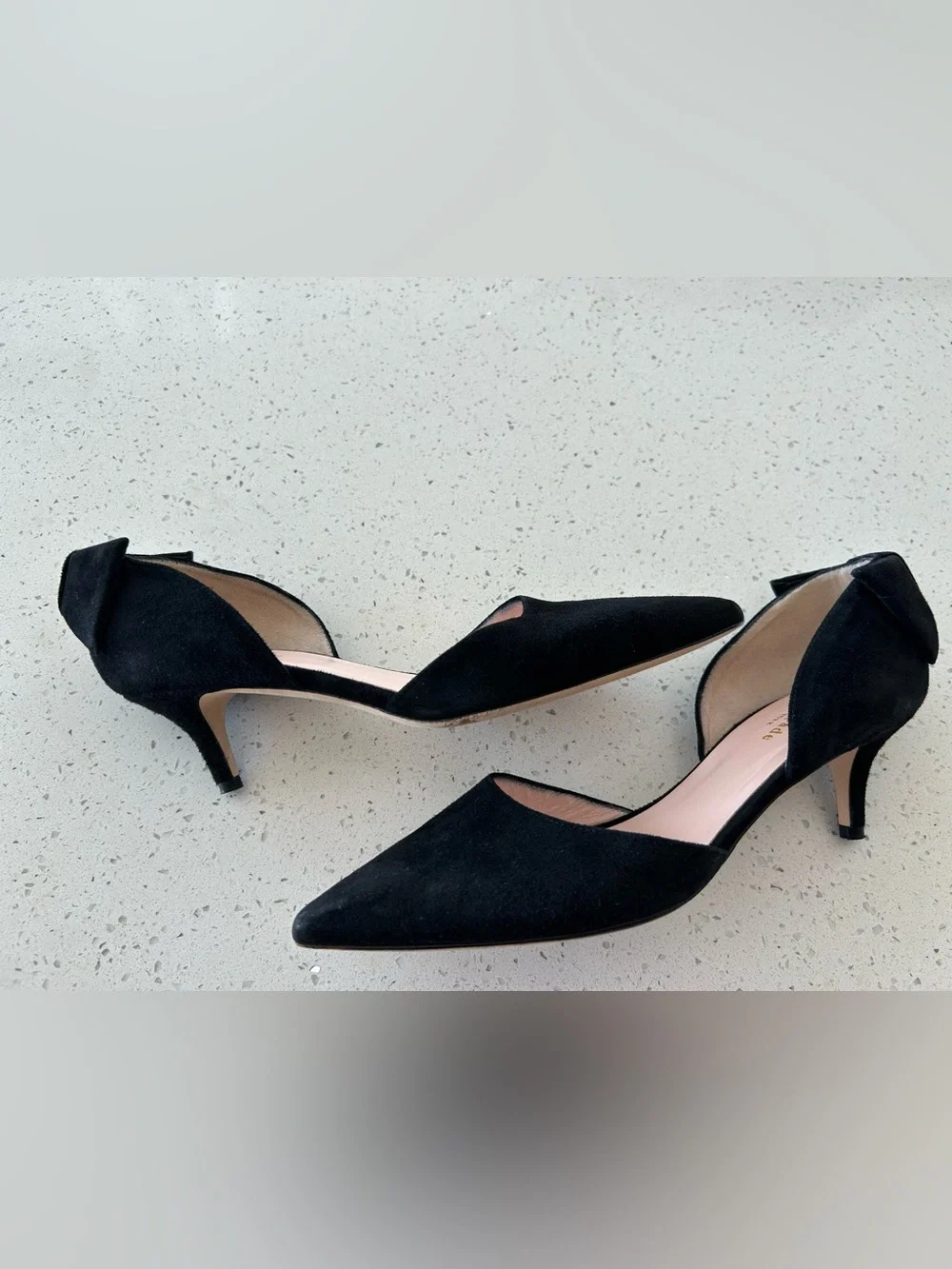 Kate Spade Kitten Heels with Bow on back Sz 7